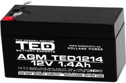 Ted electric Оловна батерия TED ELECTRIC, 12V / 1.4 Ah- 98/43, 5/53 mm AGM (TED-12V-1.4AH) - Allstore