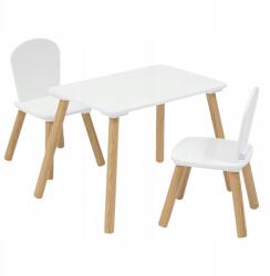 Atmosphera Asztal És Két Etetőszék Gyerekeknek Mdf Fehér Színben 58 X 38 X 43 CM (205805)