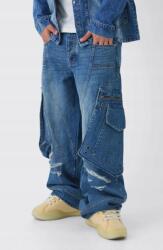 Boohooman Széles Farmer Nadrág Zsebek Ripped G0O B18__W32