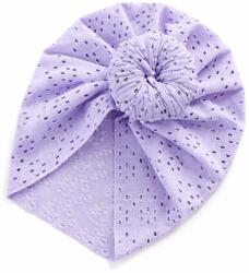 SuperBaby Caciulita lila tip turban cu model ajurat