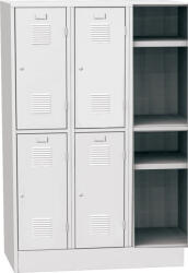  SHS_43_B rövidajtós öltözőszekrény (6 főnek, 40 cm széles ajtók, akasztórúd + polc)