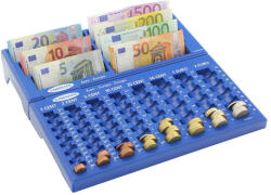  CONCEPT-NOTES bankjegyrekesz érmetartó tálcával EURO-hoz (kék)