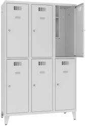  Sms 432 n rövidajtós iskolai öltözőszekrény (6 ajtó, 40 cm, lábakon álló)