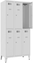  SUS 332 Wn rövidajtós öltözőszekrény (6 ajtós, lábakon álló)