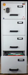  FC 4E-NN tűzálló függőmappa tároló szekrény (4 fiók, 60 perc, el. zár)