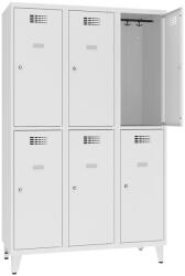  Sus 432 Wn rövidajtós öltözőszekrény (6 ajtós, lábakon álló)