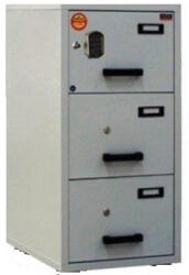  FC 3E-KK tűzálló függőmappa tároló szekrény (3 fiók, 60 perc, el. központi zár+kulcsok)