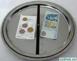  KF-2 kör alakú forgó pénzátadó tálca, fényes rozsdamentes
