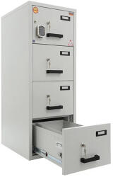  FC 4E-KK tűzálló függőmappa tároló szekrény (4 fiók, 60 perc, el. központi zár+kulcsok)
