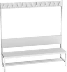  LAV_20_V egyoldalas háttámlás öltözőpad cipőtartóval (200 cm, 13 fogas)