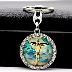 AFHM Kulcstartó, kerek, Jézus kereszten