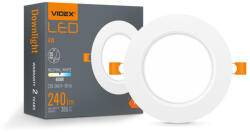 Videx 4 W-os süllyesztett natúr fehér kör alakú LED-es mennyezetlámpa (6166)