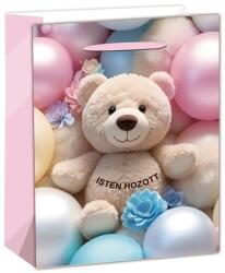 IRIS Matt papírtasak maci lufikkal 11x14 cm 370511