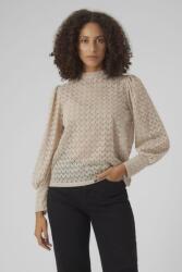 VERO MODA Vero Moda, Áttetsző felső rövid gallérral, Krémszín, S (10302894-PUMICE-STONE-S)