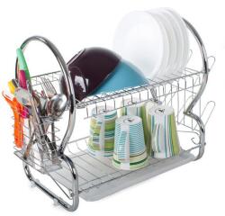 VERK GROUP Konyhai kétszintes edényszárító - Ezüst (VG489)