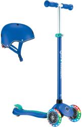 Globber PR-442-600 Primo Plus Lights inkl. Helm Scooter sötétkék-türkiz (PR-442-600)