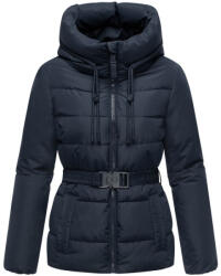 Marikoo Női téli kabát HIMEE 16 magas gallérral és övvel, tengerészkék