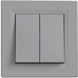 Leziter Nova csillárkapcsoló 10A 250V 105 szürke kerettel (LN1KERV-SZ_LN105-SZ) - geminiduo