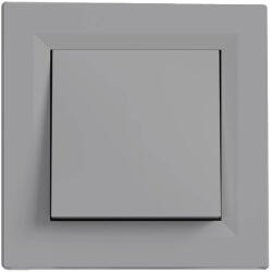 Leziter Nova egy áramkörös egypólusú kapcsoló 10A 250V 101 szürke kerettel (LN1KERV-SZ_LN101-SZ) - geminiduo