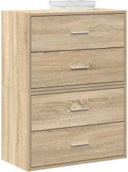 vidaXL 2 db sonoma tölgy szerelt fa szekrény 2 fiókkal 60 x 31 x 40 cm (858826)