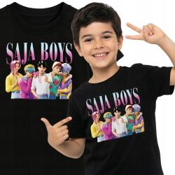 Miłym Druczkiem Saja Boys Kpop Gyerek Póló Huntrix Fekete Pamut Ajándék 146 cm (saja boys)