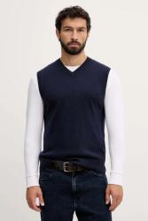 Benetton gyapjú mellény - sötétkék L