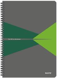 Leitz Spirálfüzet, A4, kockás, 90 lap, PP borító, LEITZ "Office", szürke-zöld (E44950055) - tintasziget