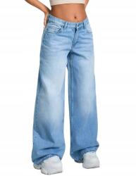 Shein 38-AS Széles Szárú Farmernadrág