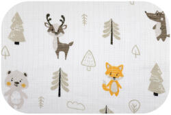 Bergon Színes mintás textil pelenka 70x80 cm-Bézs erdő