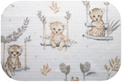 Bergon Színes mintás textil pelenka 70x80 cm- Állatok a hintán