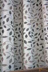  (2 szín) Savona dekor függöny R-136 cm(906)- Fehér-antracit-tölgy