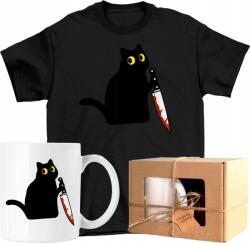  Bögre szett Póló Sötét macska késrel Kész Ajándék Xs (AP72.64.XS)