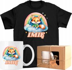  Bögre szett Póló Gyerek Róka a szivárvány alatt +Név Ajándék 116 (PERS.5.22.116)