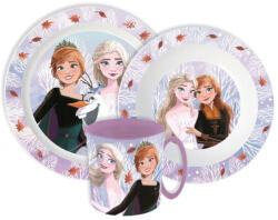 Disney Jégvarázs Autumn Leaves étkészlet, micro műanyag szett 390 ml-es bögrével
