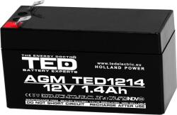 TED Electric Оловна батерия TED ELECTRIC, 12V / 1.4 Ah- 98/43, 5/53 mm AGM (TED-12V-1.4AH) - cybertrade