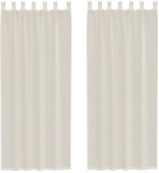 vidaXL 2 db krém színű fátyolfüggönyök fülecske tetejével 140x260 cm 0.25 kg 4102270 4102270 (4102270)