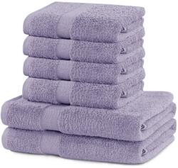 DecoKing Marina 6 darabos frottírtörölköző szett, egyszínű szegéllyel, 100% pamut, 525 g/nm, 2x70x140 cm, 4x50x100 cm, lila (MT407202400524)