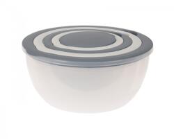 Excellent Houseware 5 darabos tálkészlet, polipropilén, 0, 4/0, 8/1, 5/2, 5/4, 4 l, fehér/szürke (KO-Y54231220)