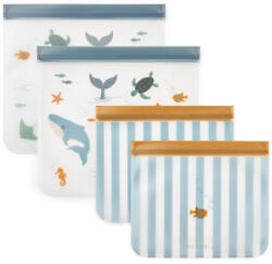 LIEWOOD Rebus újrafelhasználható utazó tasak - 4 db - Tengeri állatok