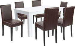 Leziter Leon 6+1 étkező garnitúra fehér-barna - pepita - 250 688 Ft