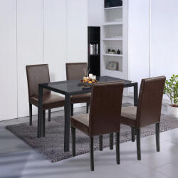 Leziter Karen 4+1 étkező garnitúra fekete-barna