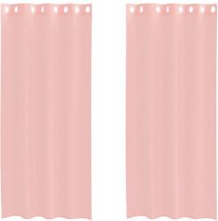 vidaXL 2 db rózsaszín fátyolfüggönyök rojtokkal 140x245 cm 4102098 (4102098)
