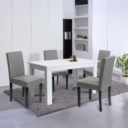 Leziter Leon 4+1 étkező garnitúra fehér-szürke - pepita - 175 938 Ft
