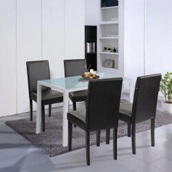 Leziter Mira 4+1 étkező garnitúra fehér-fekete