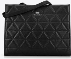  Wittchen Női bőr bevásárlótáska geometrikus varrással, fekete és ezüst, fekete és ezüst, természetes bőr