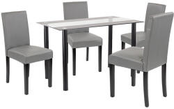 Leziter Karin 4+1 étkező garnitúra fekete-szürke