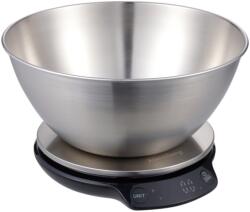 Klausberg Кухненска везна с купа Klausberg KB 7939, 5 Kg, Bluetooth, Мобилно приложение, LED, ТАРА, Течности, 4 хранителни стойности, Инокс - azo Кухненски везни