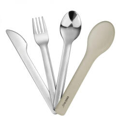 Kinghoff Set de 3 tacâmuri Kinghoff KH 1954, Cutie de depozitare din silicon, Oțel inoxidabil, Argint (KH 1954) Tacam
