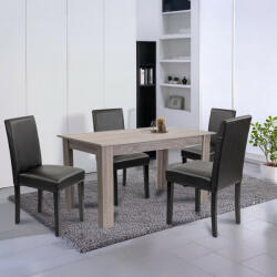 Leziter Leon 4+1 étkező garnitúra yorki tölgy-fekete - pepita - 175 938 Ft