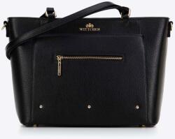  Wittchen Női bőr bevásárlótáska zsebekkel, fekete és arany, fekete és arany, természetes bőr